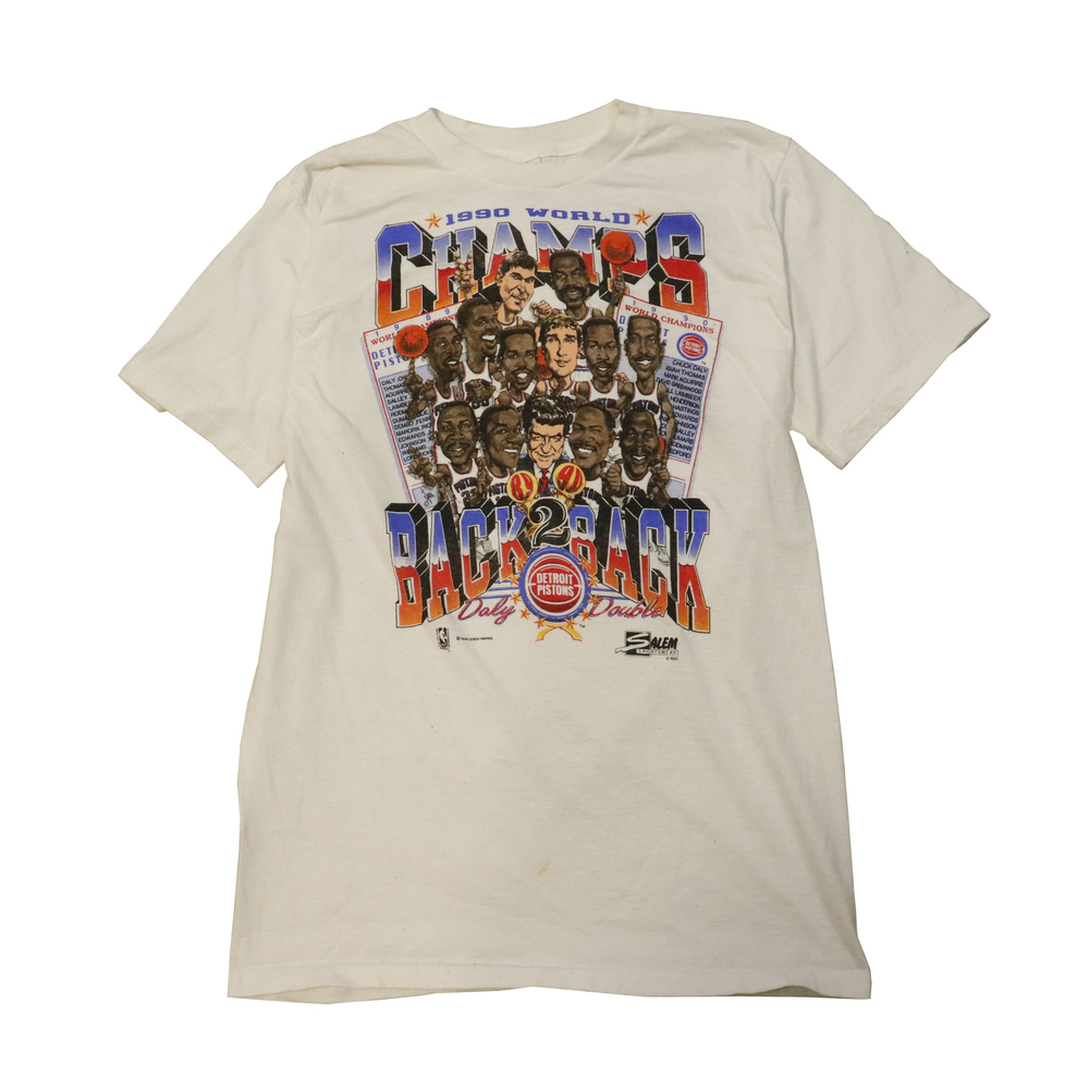 Vintage Salem Sportswear Detroit Pistons Back 2 Back Champion Graphic T-Shirt Si